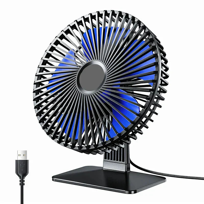 Oscillating USB Fan – Quiet, Compact with 4 Speeds for Desks and Nightstands