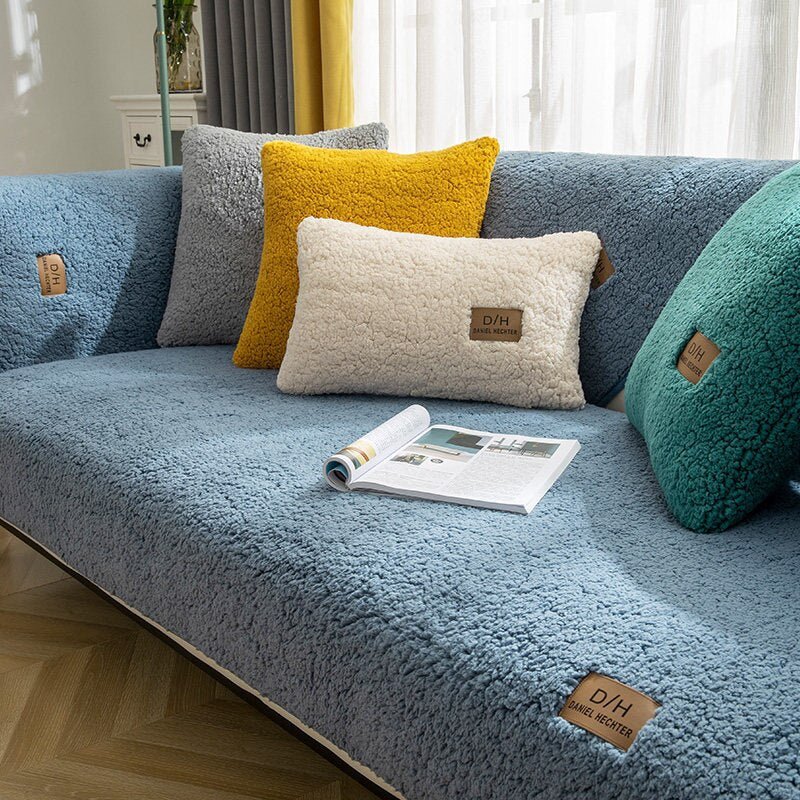 Luxurious Sofa Cover Set with Non-Slip Backing and Pillowcases