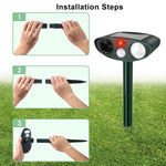 Solar-powered Ultrasound Rabbit Repellent with Flashing Light – Effective Protection for Your Garden