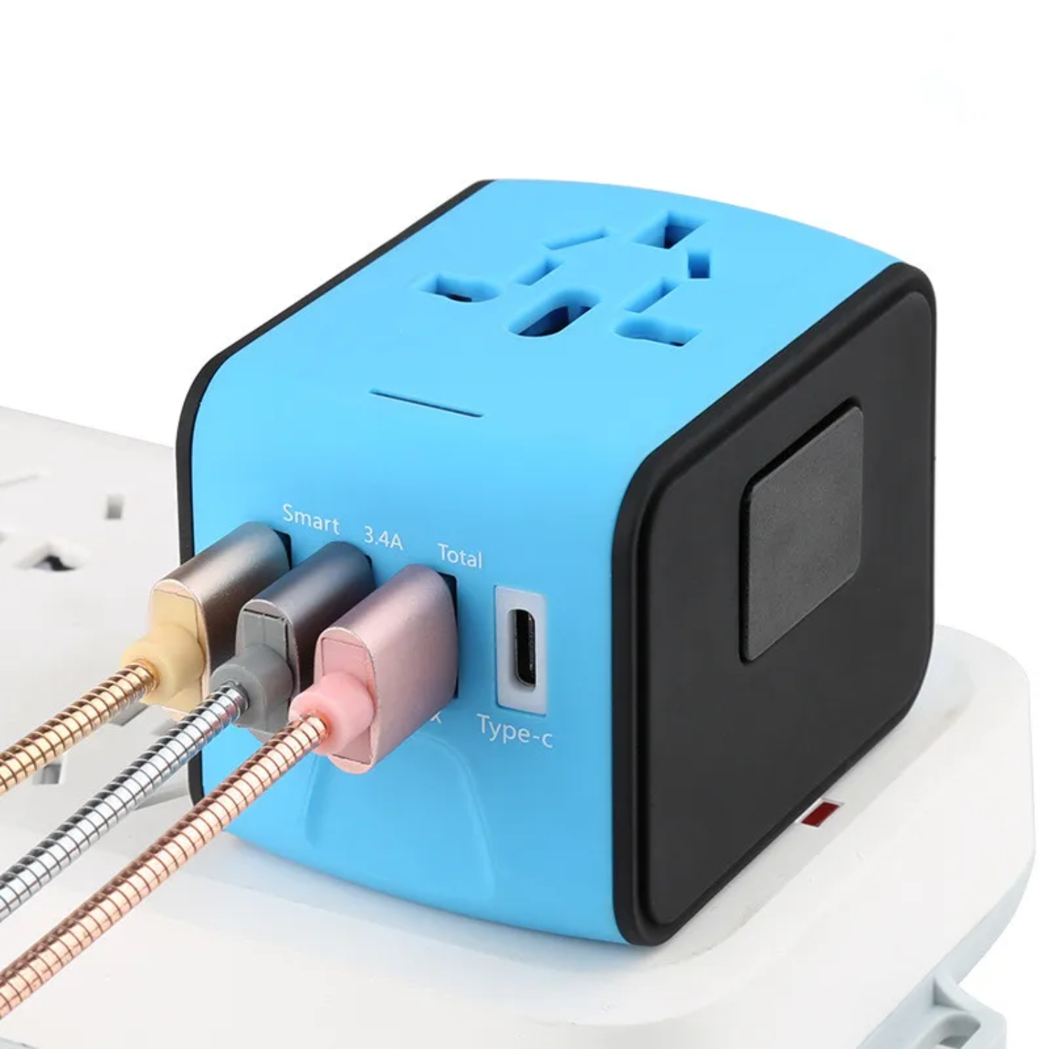 Weltweiter Reiseadapter mit USB-Anschlüssen - Kompakter Reiseadapter für internationale Nutzung