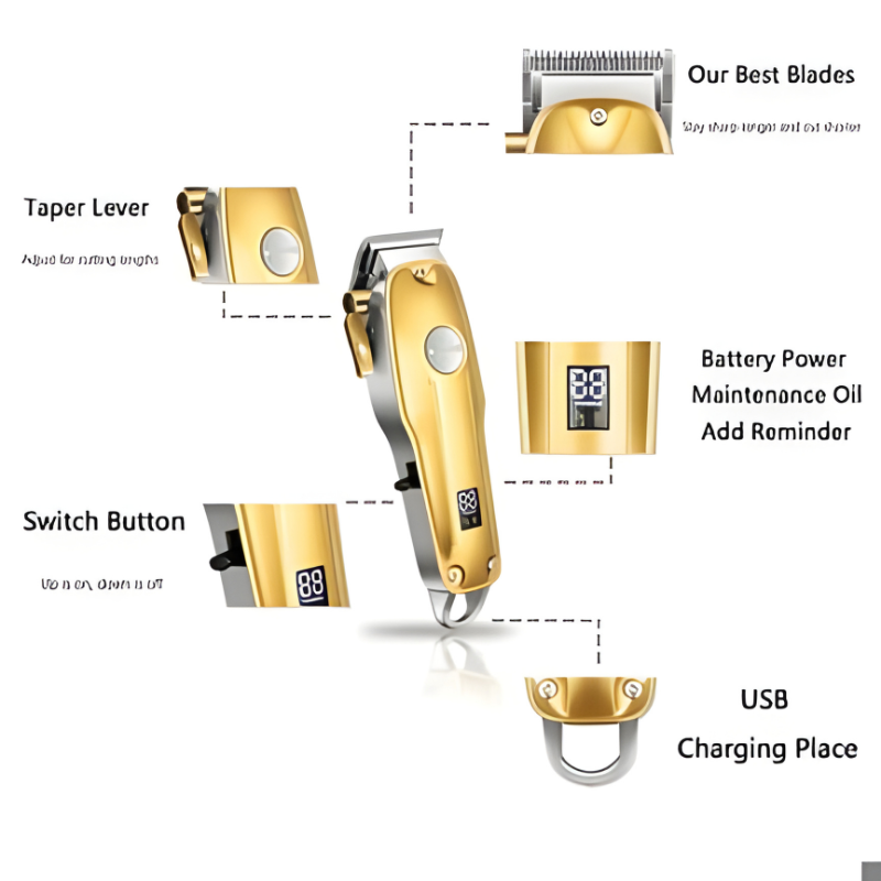 Precision Hair Clippers for Men with 7-Piece Kit