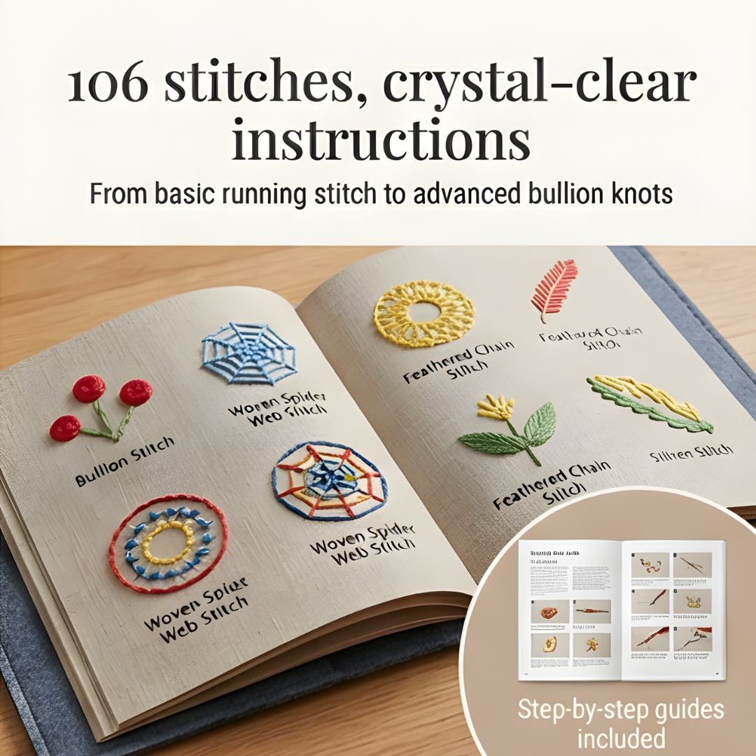 Stickbuch-Set – Meistere 106 Stiche Schritt für Schritt