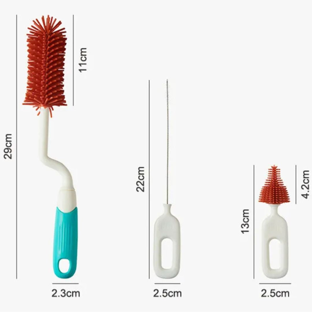 Baby Bottle Cleaning Set – 5 Pieces with Holder and Brushes
