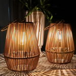 Handgefertigte Solarlampe für den Garten – Wetterfeste Rattan LED-Leuchte