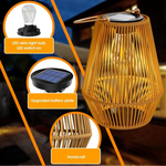 Handgefertigte Solarlampe für den Garten – Wetterfeste Rattan LED-Leuchte