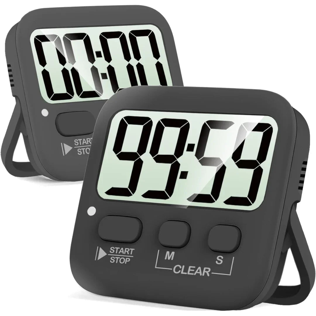 Practical Kitchen Timer with Large Display – Set of 2