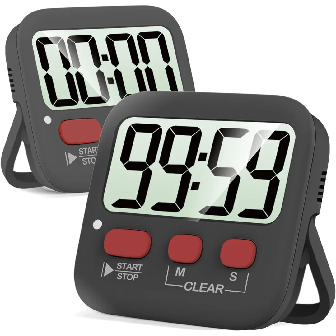 Practical Kitchen Timer with Large Display – Set of 2