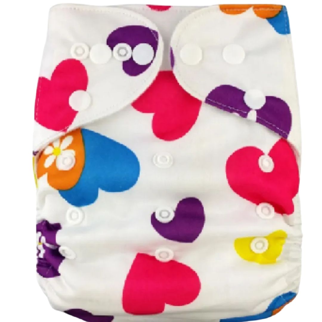 Cloth diaper for babies with snaps and removable insert