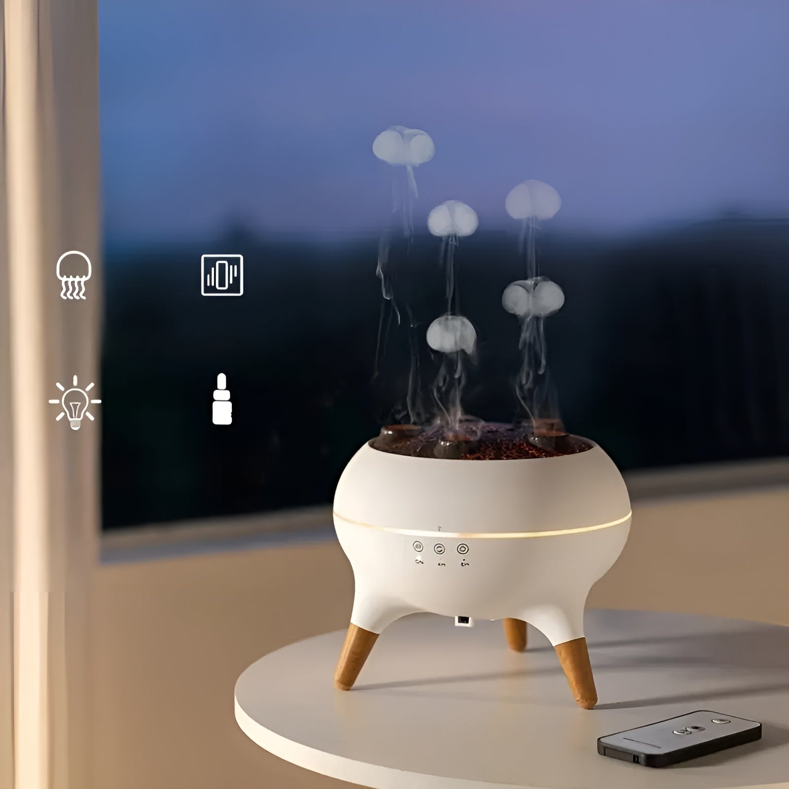 Aroma Diffusor in Quallenform – Farbwechsel & Fernbedienung | Luftbefeuchter für Zuhause & Büro