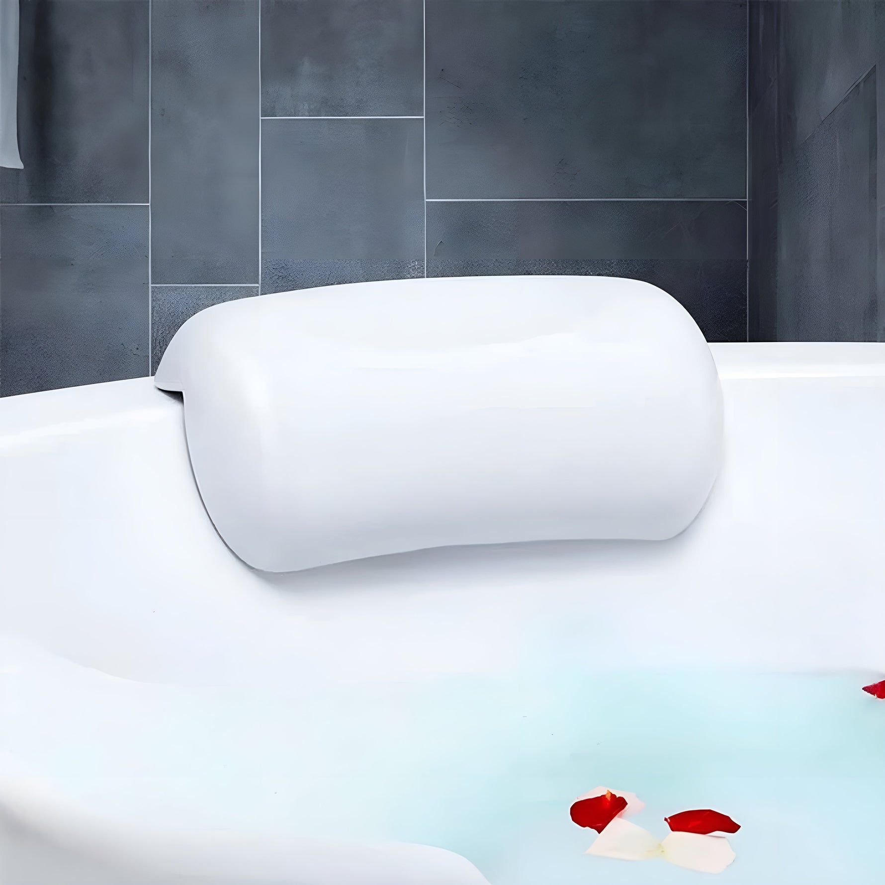 Relaxing Bath Pillow – Non-Slip and Waterproof | Ergonomic Head and Back Cushion with Suction Cups | AquaComfort