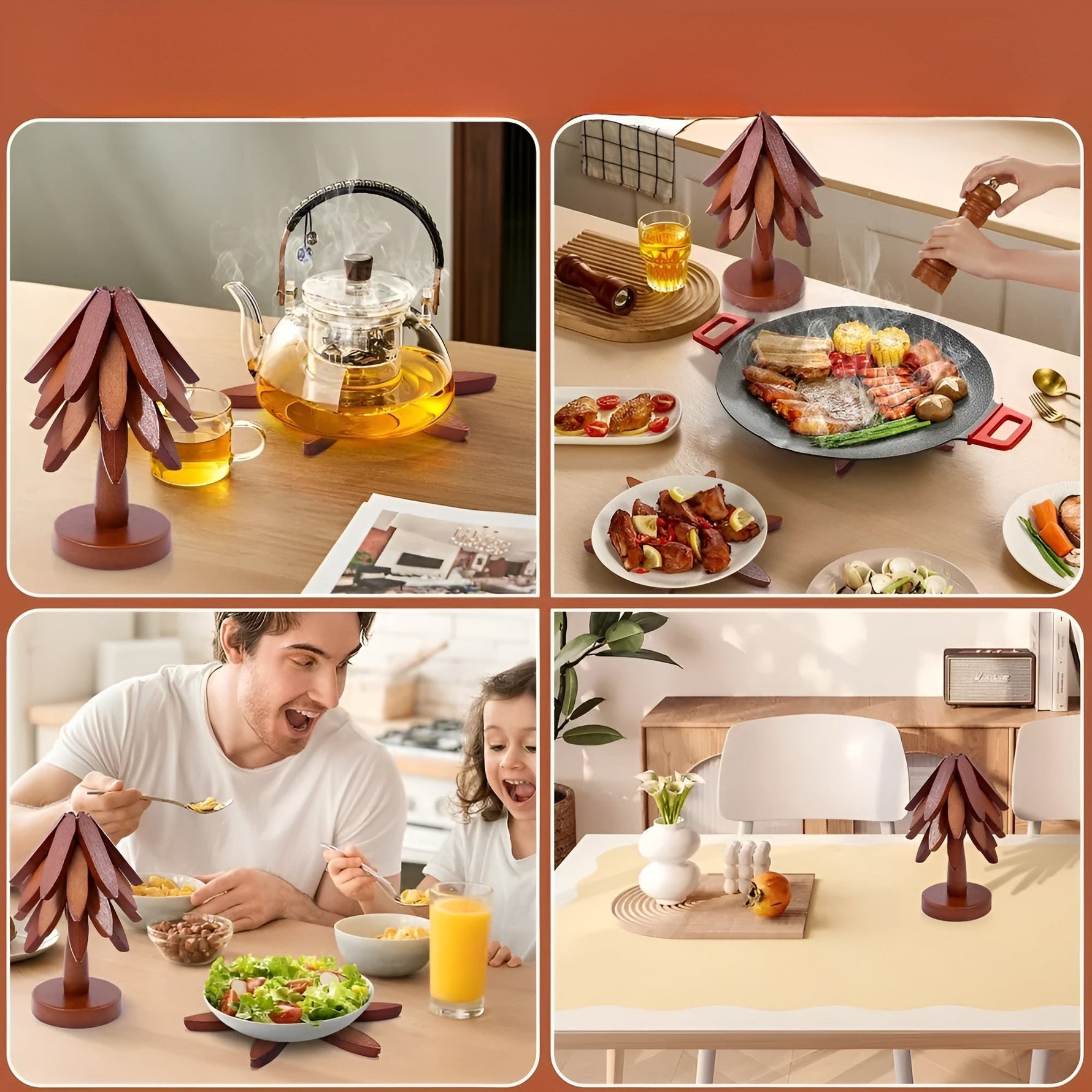 Christmas Tree Coasters foldable – Decorative and practical | Ideal for drinks and holidays