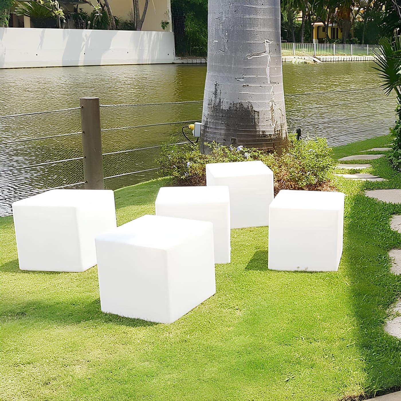 Modern LED cube lighting for garden and balcony with remote control