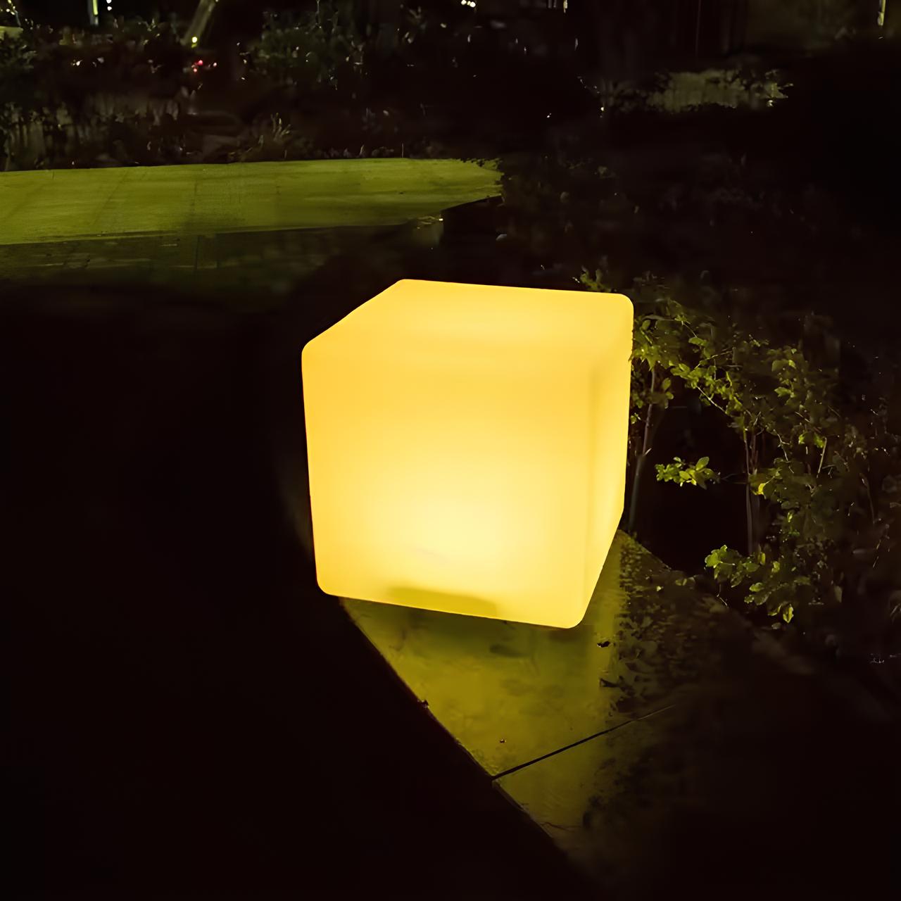 Modern LED cube lighting for garden and balcony with remote control