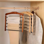 Closet Organizer: Stylish Multilayer Wooden and Metal Hanger