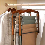 Closet Organizer: Stylish Multilayer Wooden and Metal Hanger