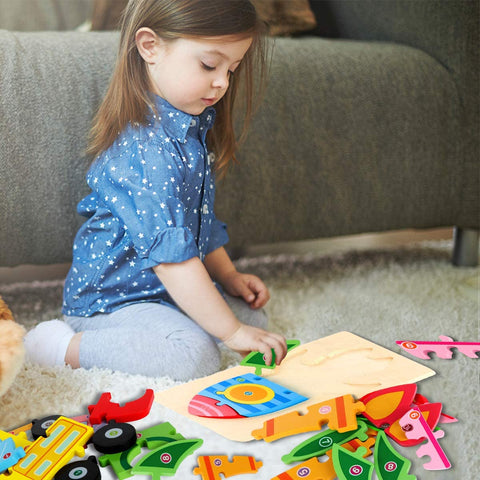 Vehicle Puzzles - Educational Toy Set