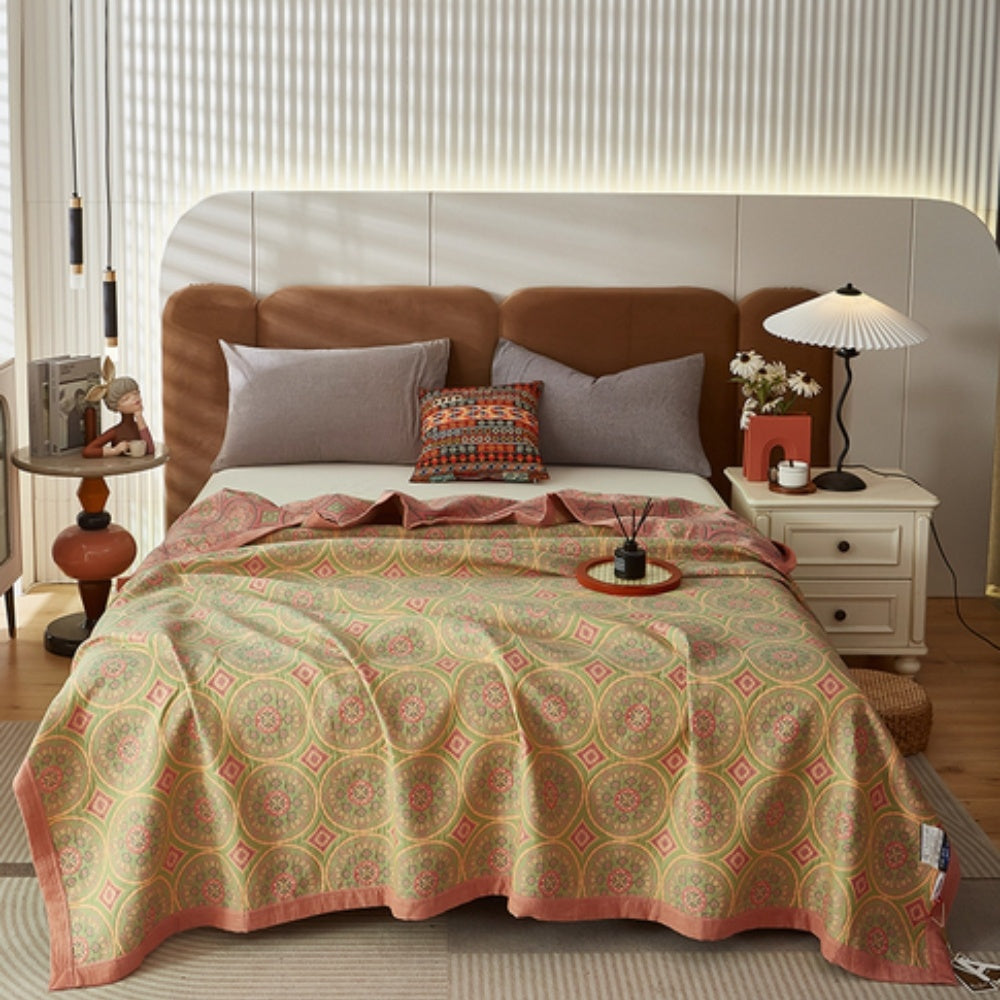 Lightweight reversible cotton summer blanket