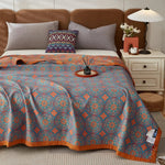 Lightweight reversible cotton summer blanket