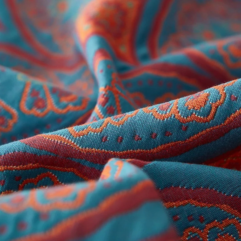 Lightweight reversible cotton summer blanket