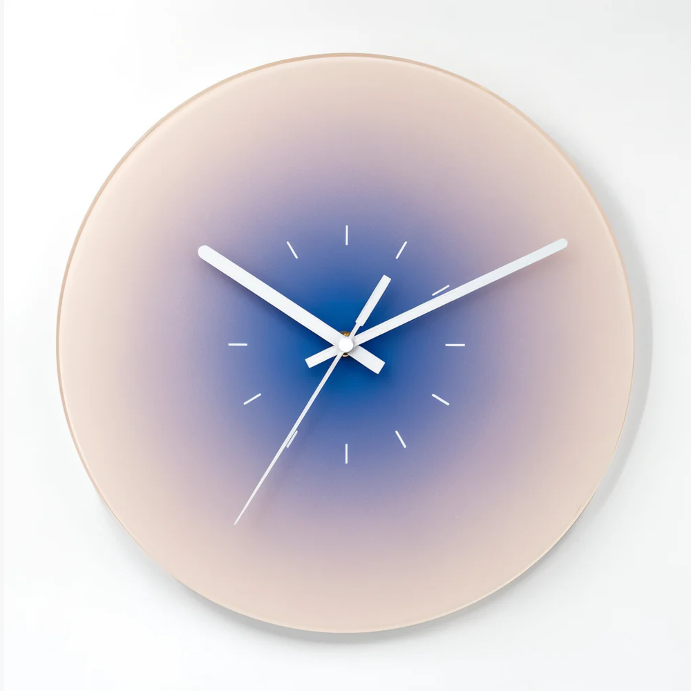 Stilvolle Wanduhr ohne Ticken – Sonnenuntergangsdesign