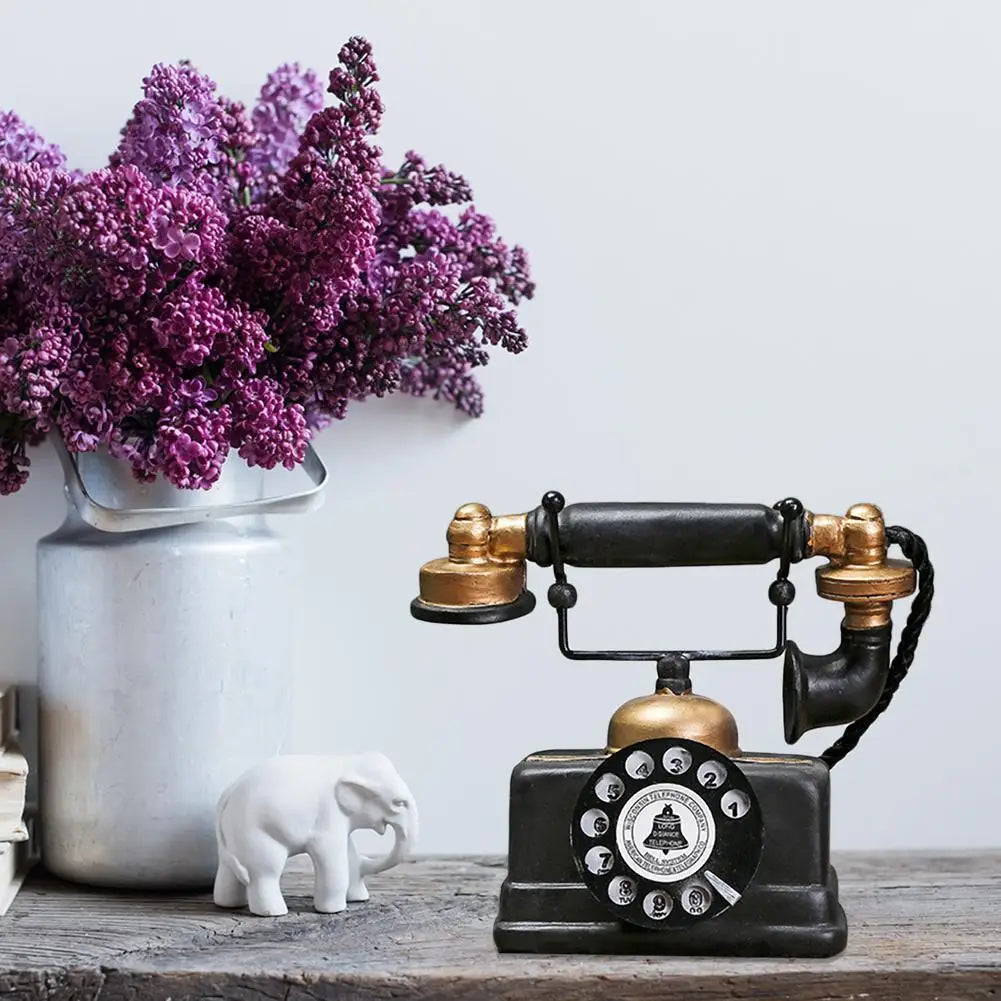 Antique Telephone Decoration - Nostalgic Retro Table Decoration for Home and Office