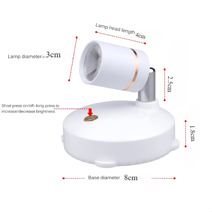 LumosPro | Compact Dimmable LED Spotlight | Cordless Accent Light for Home & Office