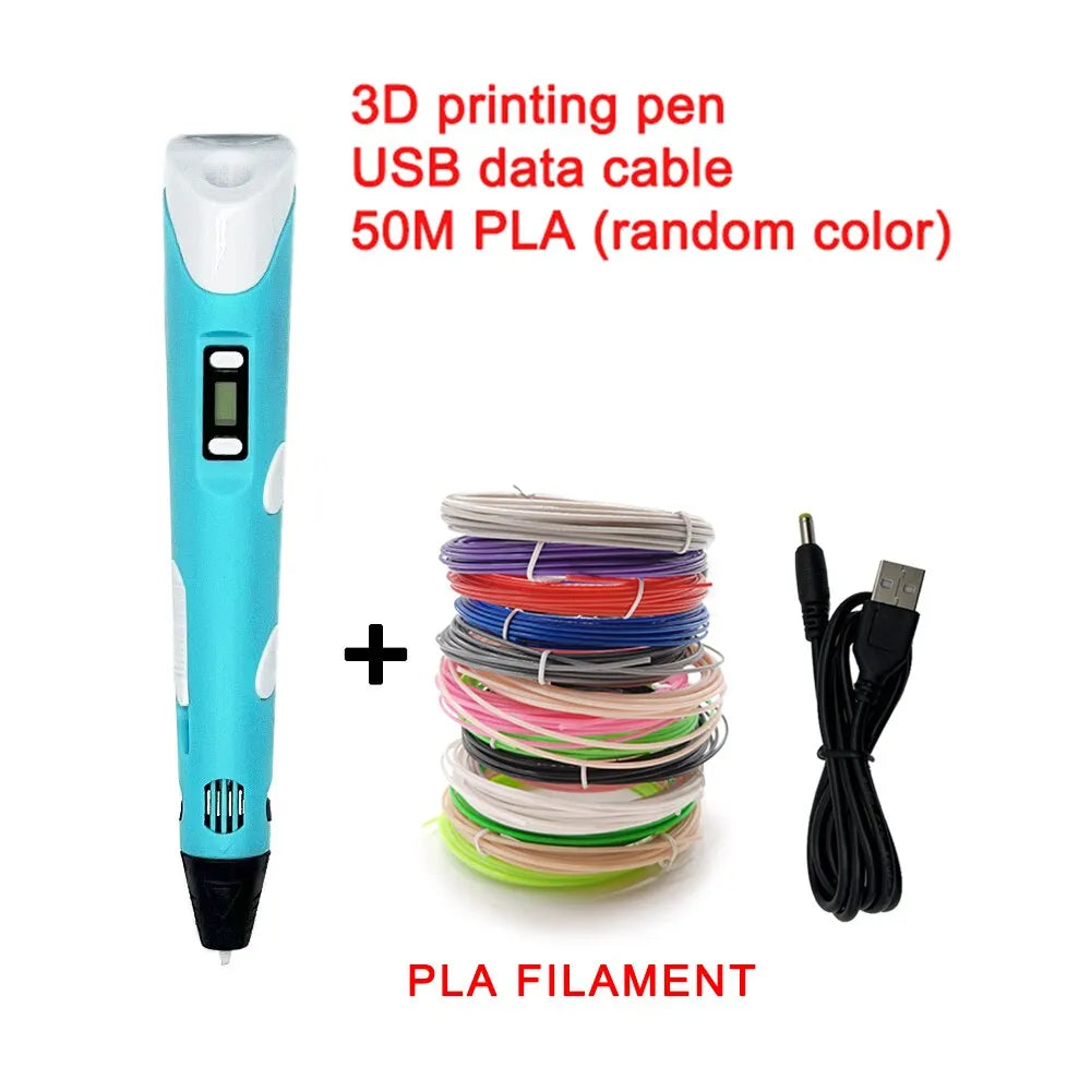 3D Drawing Pen LCD & Adjustable Temperature Multiple Colors