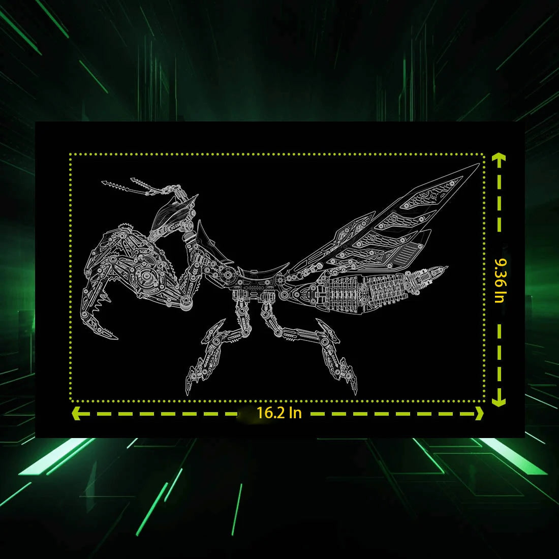 3D Mantis Kit Stainless Steel Movable Joints & Magnetic LED