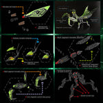 3D Mantis Kit Stainless Steel Movable Joints & Magnetic LED