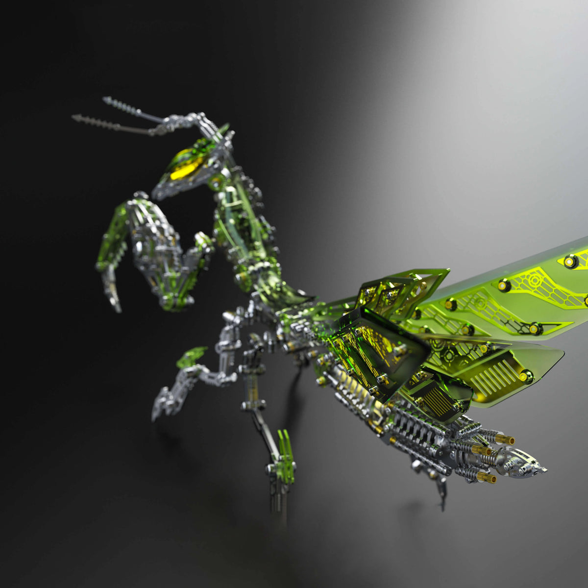3D Mantis Kit Stainless Steel Movable Joints & Magnetic LED