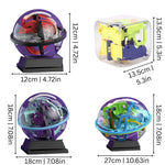 3D Maze Puzzle Ball Transparent Numbered Paths Four Difficulty Levels