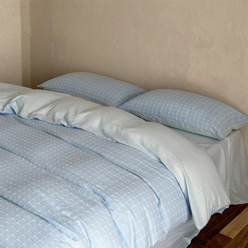 4-Piece Bedding Set Cotton Percale Quilted Comforter