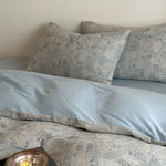 4-Piece Bedding Set Linen-Cotton Temperature-Regulating Geometric Patchwork