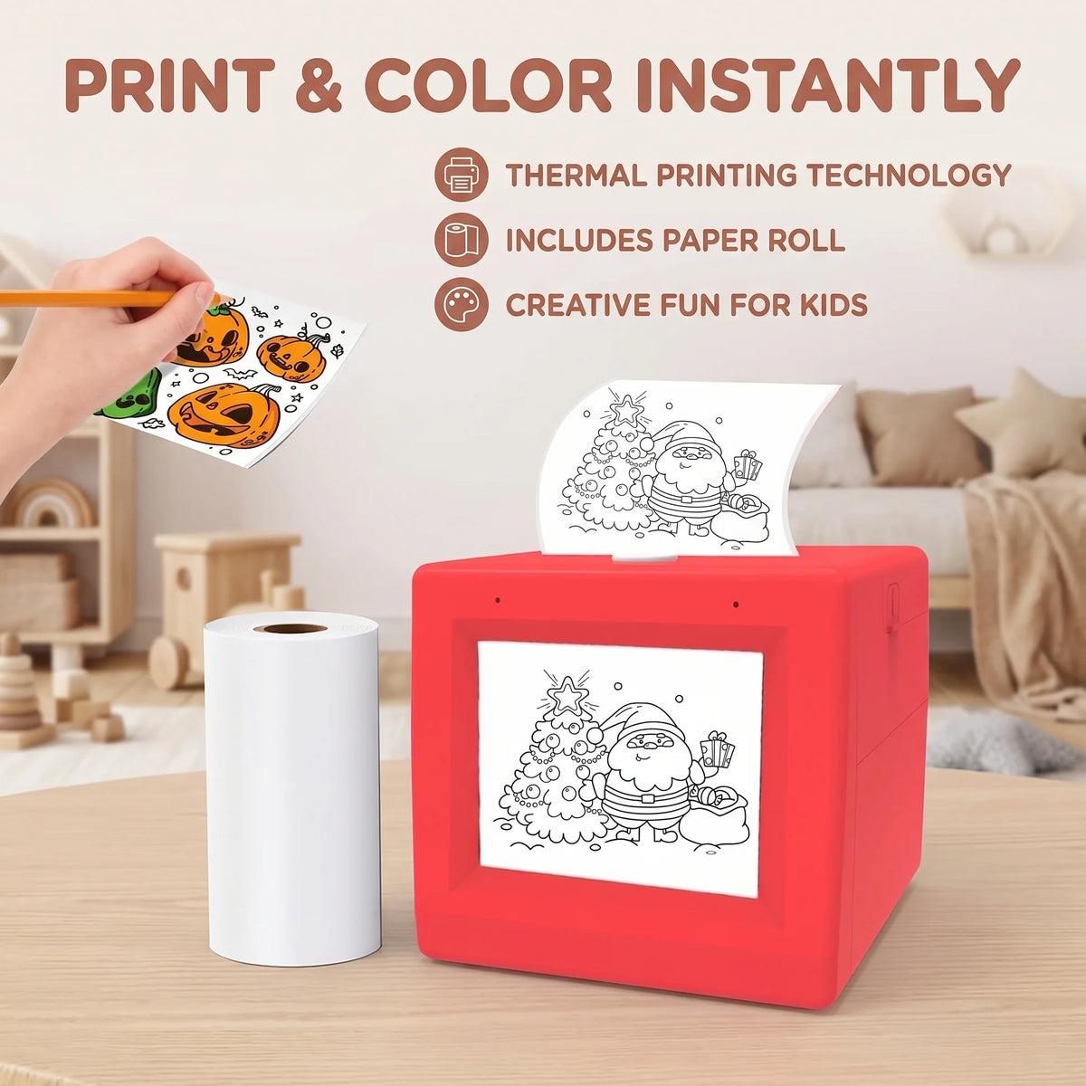 AI Drawing Printer Voice-Activated Inkless Thermal Sticker Printing