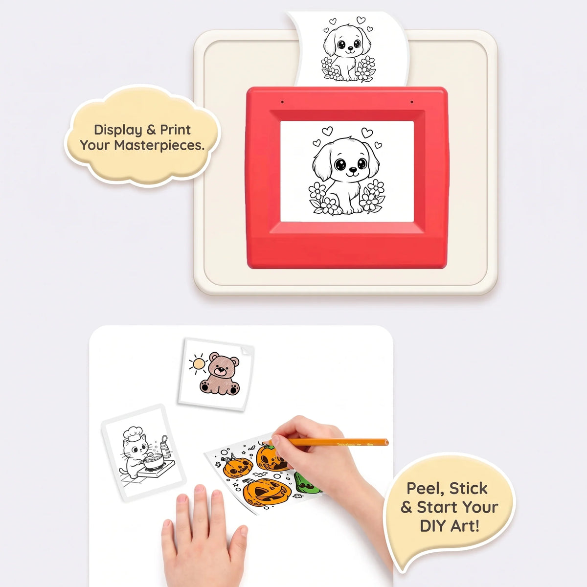 AI Drawing Printer Voice-Activated Inkless Thermal Sticker Printing