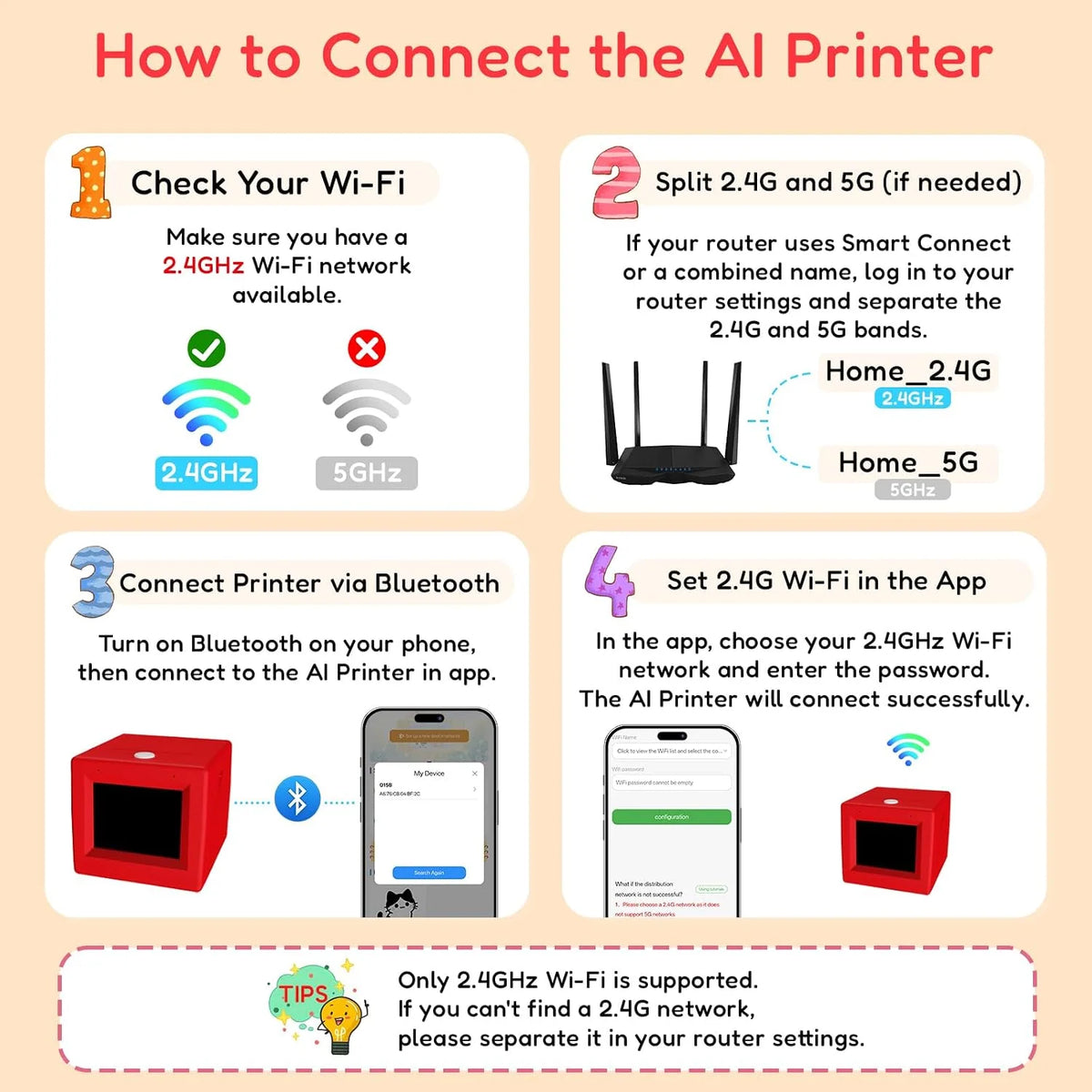 AI Drawing Printer Voice-Activated Inkless Thermal Sticker Printing