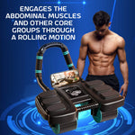 Ab Roller Four-Wheel Automatic Rebound With Padded Elbow Supports
