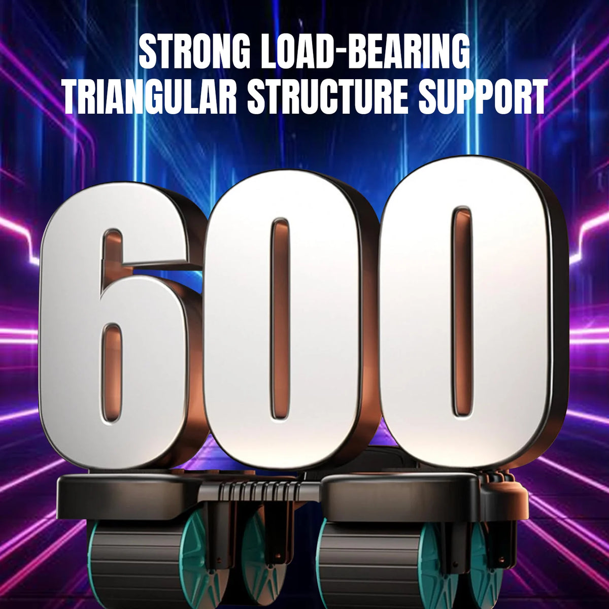 Ab Roller Four-Wheel Automatic Rebound With Padded Elbow Supports