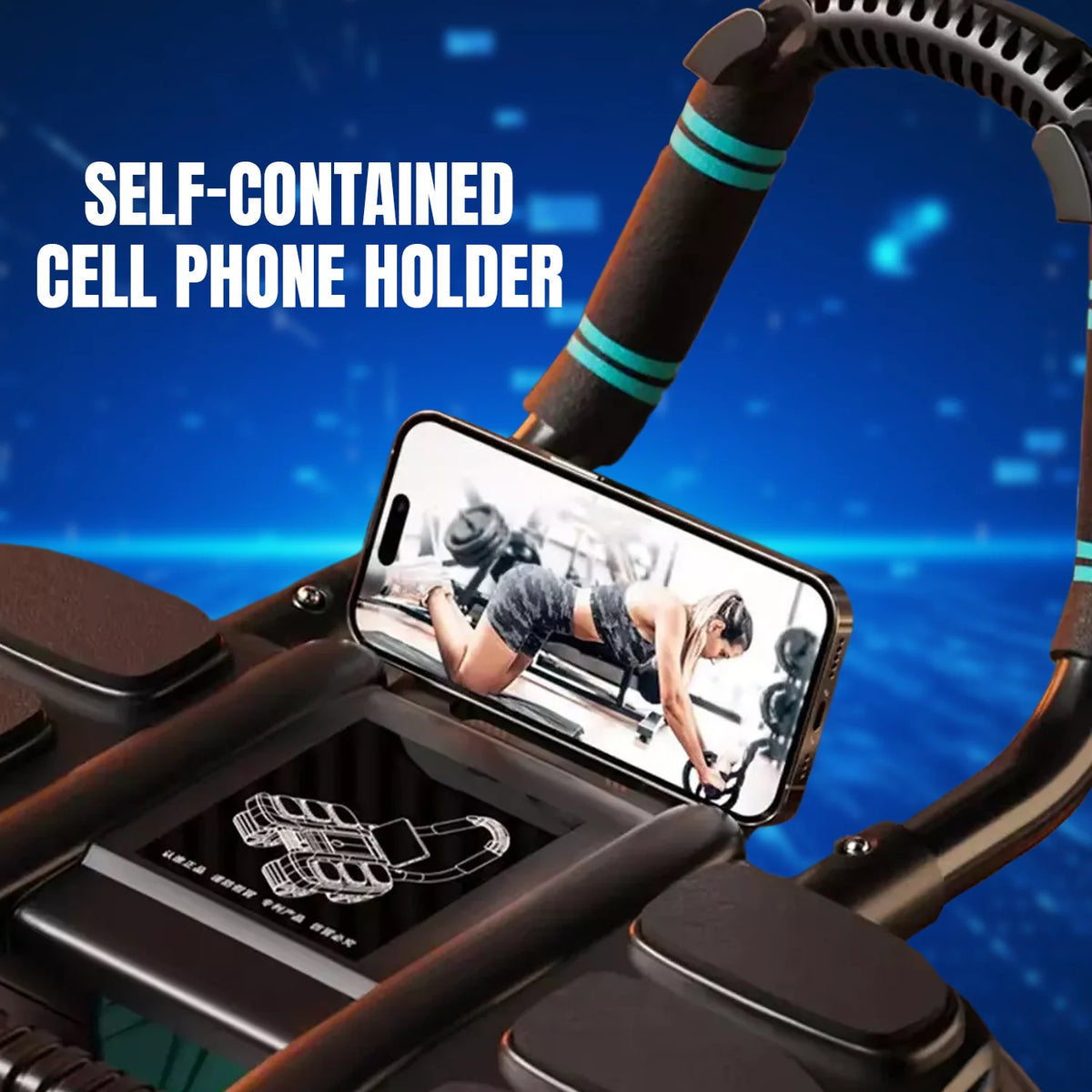 Ab Roller Four-Wheel Automatic Rebound With Padded Elbow Supports