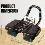 Ab Roller Four-Wheel Automatic Rebound With Padded Elbow Supports