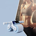 Ab Roller Non-Slip Wheels Automatic Recoil Adjustable Resistance