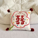Accent Cushion Hand-Tufted Chenille Pom-Pom Corners