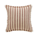 Accent Pillow Handwoven Cotton Fringed Stripe Removable Cover