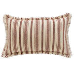 Accent Pillow Handwoven Cotton Fringed Stripe Removable Cover