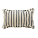 Accent Pillow Handwoven Cotton Fringed Stripe Removable Cover