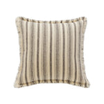 Accent Pillow Handwoven Cotton Fringed Stripe Removable Cover