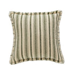 Accent Pillow Handwoven Cotton Fringed Stripe Removable Cover
