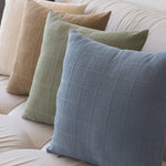 Accent Pillow Polyester-Cotton Grid Texture Removable Cover