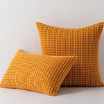 Accent Pillow Set Waffle-Grid Chenille Removable Zip Covers