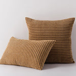 Accent Pillow Set Waffle-Grid Chenille Removable Zip Covers